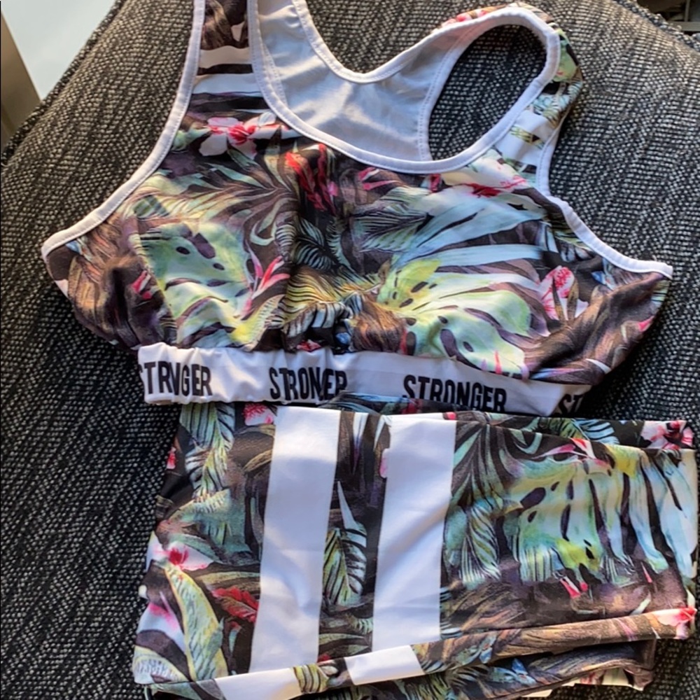 Tropical Print Active Wear set